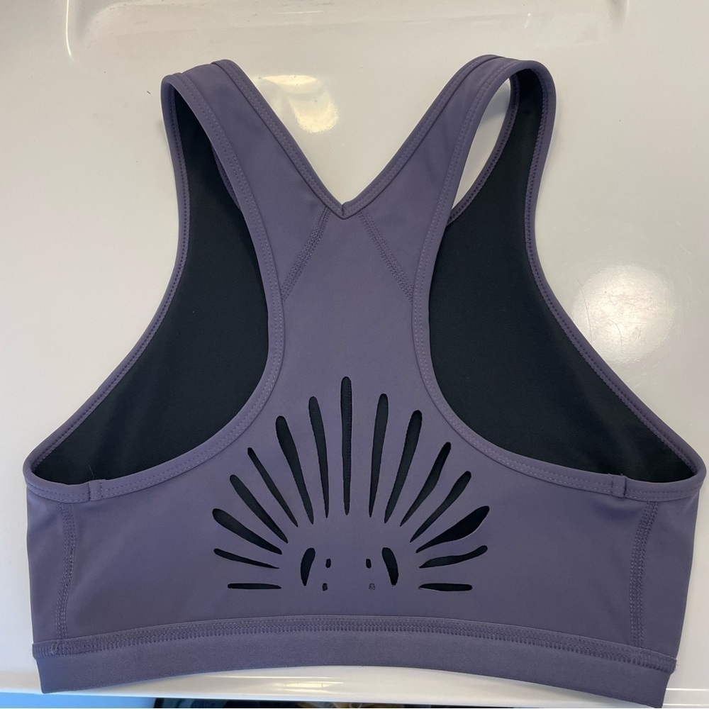 Free People FP Movement Over the Moon Sports Yoga Bra Purple Plum